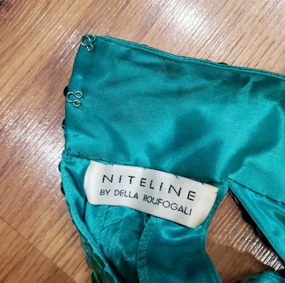 Niteline Teal Sequined Halter Dress! - Picture 2 of 10